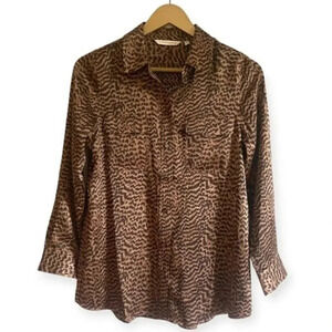 Soft Surroundings Silk Leopard Print Blouse